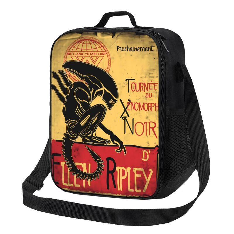 

Tournee Du Xenomorphe Noir Essential Thermal Lunch Bag Reusable Portable Waterproof Insulated Lunch Box with Adjustable Strap