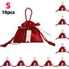10pcs Red Drawstring Bags for Candies Featuring Pearls and Tassels for Wedding Birthdays Holiday Parties Banquets Gift Packaging