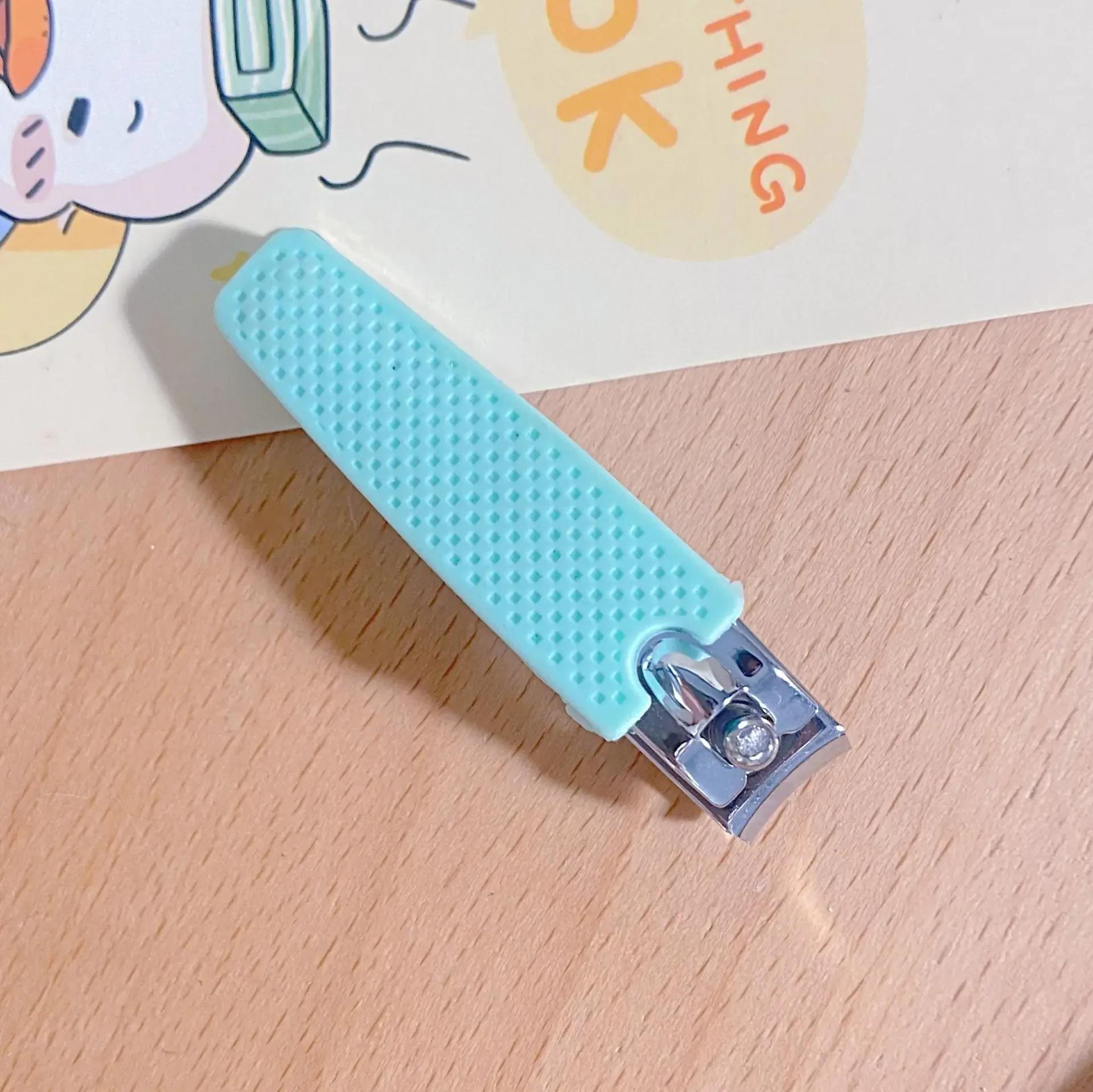 

Silicone Sleeve Nail Clipper Anti Drop Flat Diagonal Ins Style Student Portable Cute Nail Trimmer Baby Nail Care Art Tools