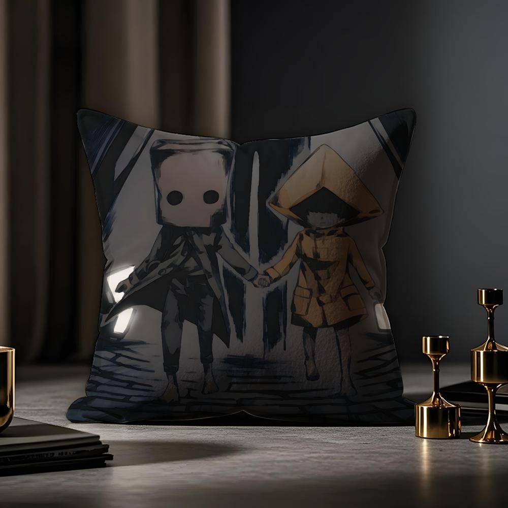Game Little Nightmares Cushion Cover Anti-dustmite Pillowcase Invisible Zipper Silky Short Plush Sofa Cushion Cover