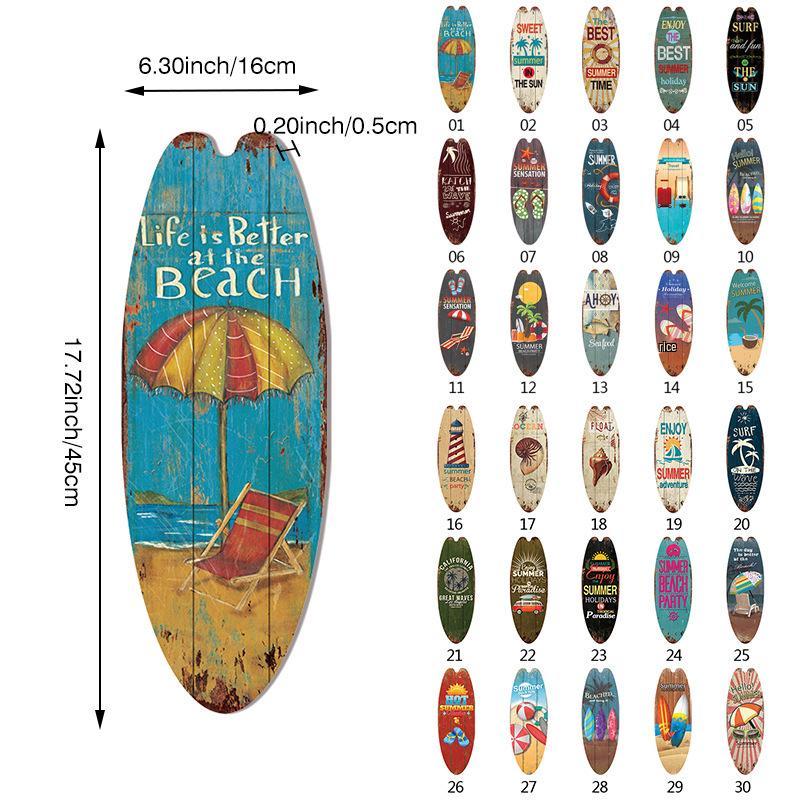 Hawaiian Surfboard Pendant Beach Wall Decoration Sign