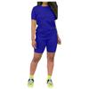 Women's 2 Piece Casual Sports Solid Color Suit Short Sleeve Top And Pants Set