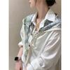 Fresh Graffiti Silk Scarf Women's Neck High-end Sense Matching Shirt Thin Shawl Triangle Scarf Belt Bag Head Scarf