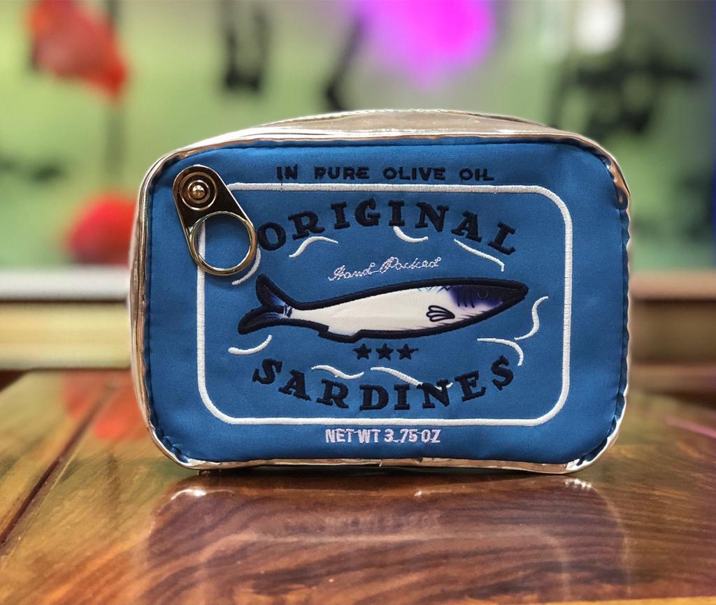 Sacs de voyage pour cosmétiques Sardines en conserve Sac de toilette Créatif Portable Mignon Grande capacité Fermeture éclair Multifonction pour les vacances du week-end