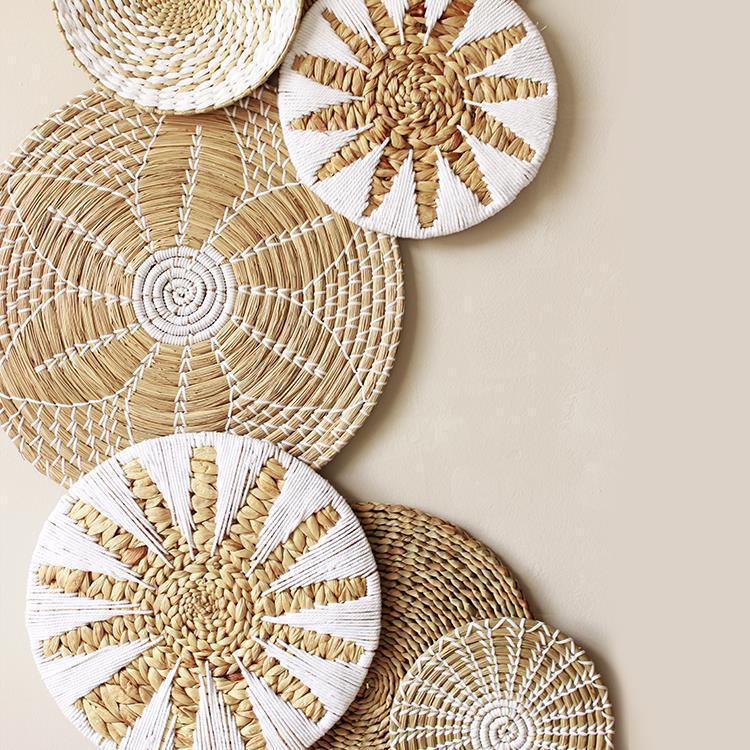 Wabi-Sabi Rattan Wall Hanging for Living Room, Bedroom, or Entryway