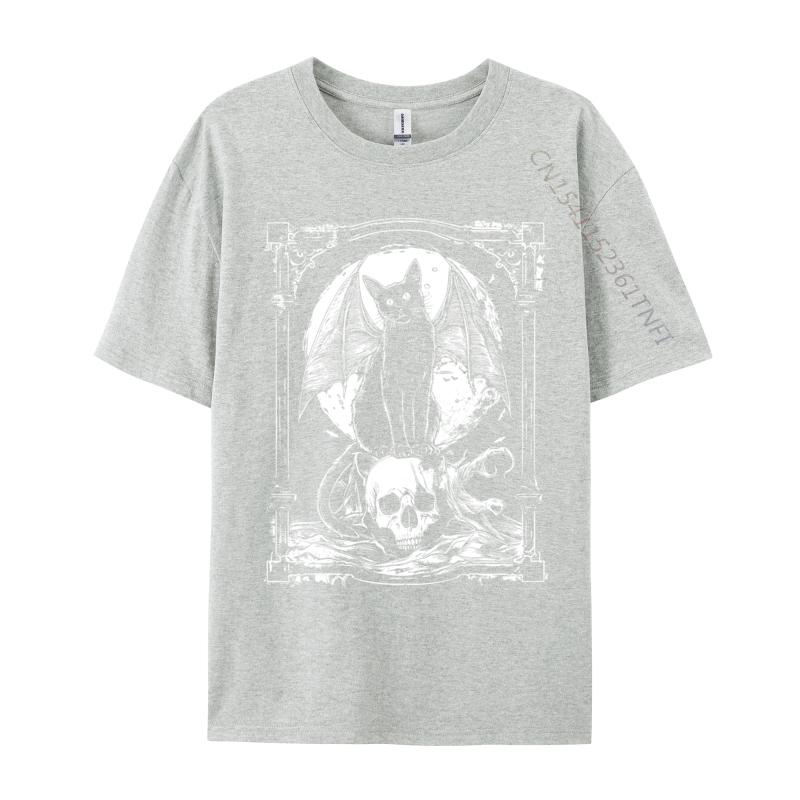 Unisex TShir Cat Skull Occult Summer Cool TShirt T Shirt For Unisex Hip Hop Cotton Leisure TShirt Wholesale
