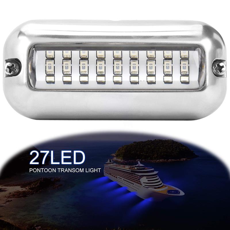 27 LED Stainless Steel Marine Navigation Light 50W Underwater Pontoon For Boat IP68 Waterproof Yachting Ship Fishing Night Lamp