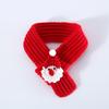 Solid Color Knitted Christmas Scarf Pets Dogs Cats Warm Fleece Winter Accessory Holiday Gift