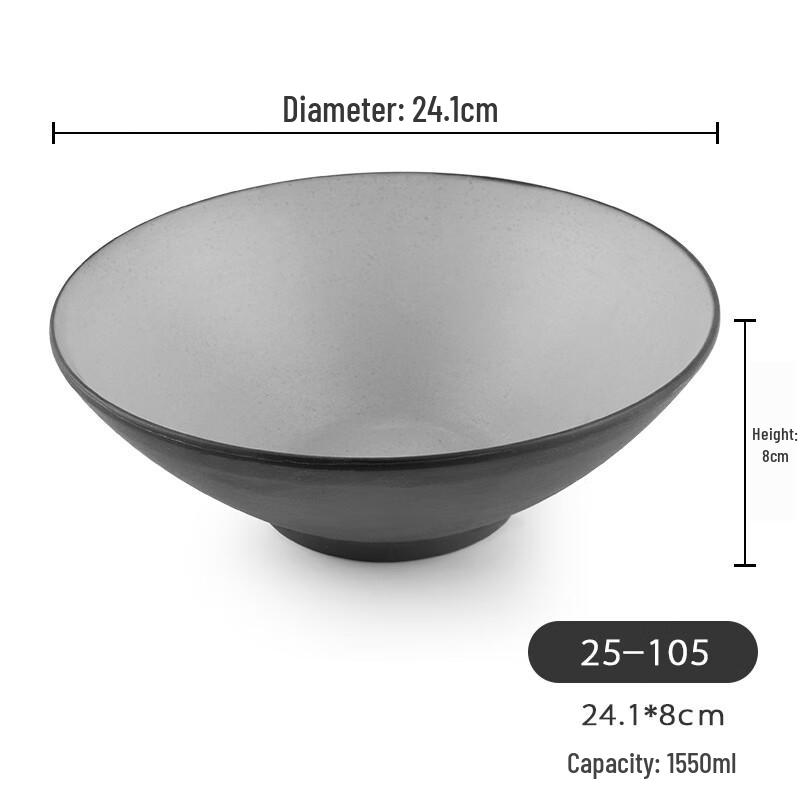 Black Japanese Style Melamine Noodle Bowl