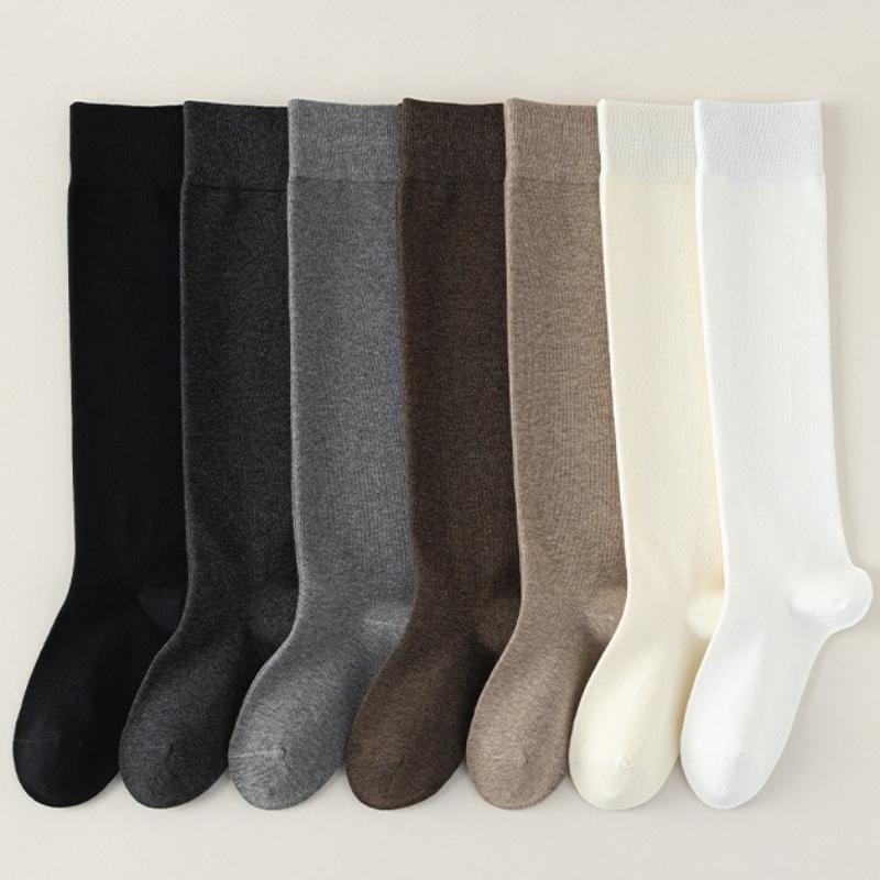 Women's Calf Socks Cotton Autumn and Winter Knee-high Socks Long Stockings Anti-odor and Sweat-absorbing JK Socks