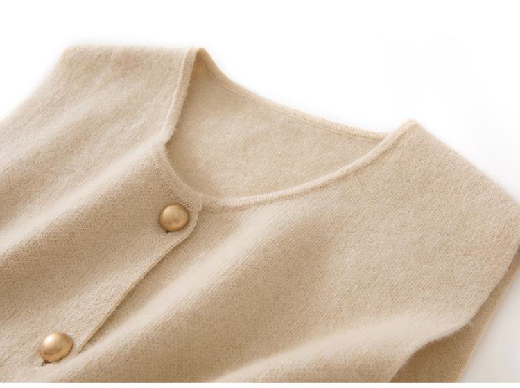 Women's Long Sleeveless Cashmere Vest - Knit Base Layer Outerwear Top Sweater
