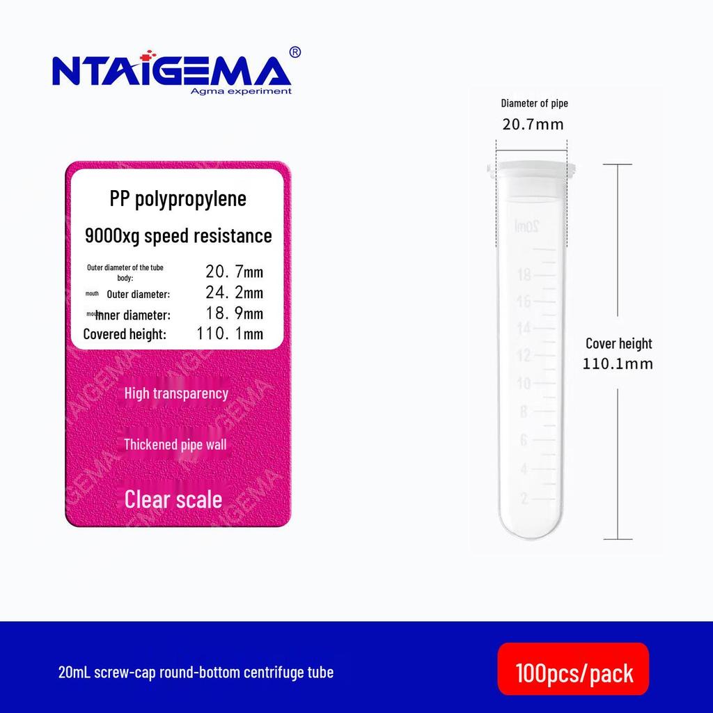 Disposable Plastic Centrifuge Tubes with Graduation Marks: 0.2/1.5/10/15/20/50/100ml