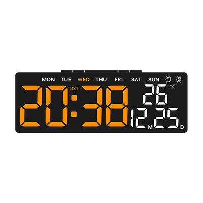 Digital Wall Clocks Led Alarm Clock Large Display Table Clock Wall-Mounted Multi-Functional Temperature Date Calendar Home