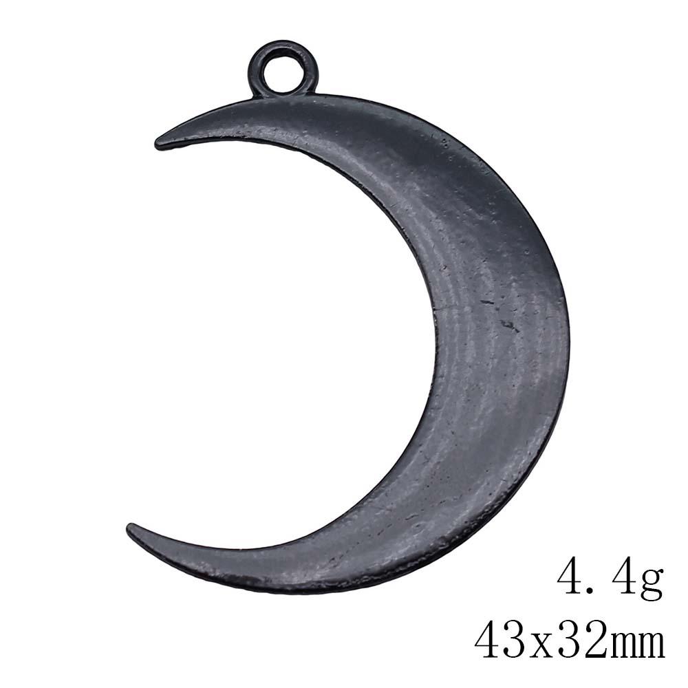 Engraved Crescent Moon Charm Star Pendant For Celestial Mystical Theme DIY Bracelet Necklace Jewelry Making Supplies