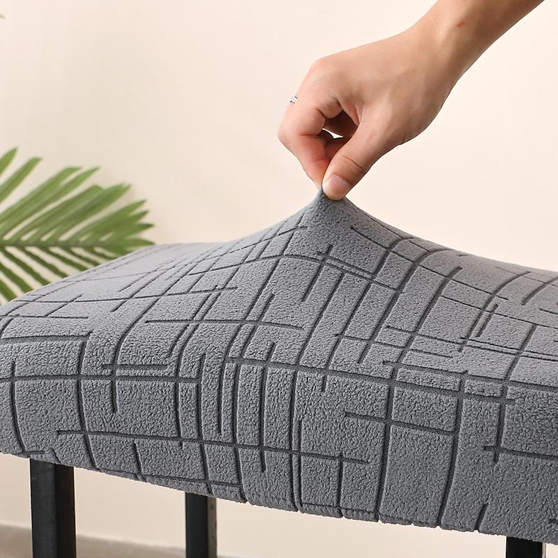 1/2pcs Solid Color Bar Stool Covers Stretch Jacquard Square Chair Cover Home Saddle Seat Slipcover for Coffee Kitchen