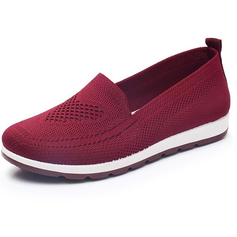 New Old Beijing Craft Cloth Shoes Women's Shallow Mouth One-pedal Square Mouth Shoes Comfortable and Lightweight Middle-aged Mother Shoes