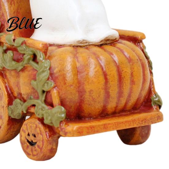 Cute Desktop Tabletop Decor Ghost Pumpkin Cart Figurine Halloween Statue Retro Charming Small Gift Item Miniature Resin Ornament for Home