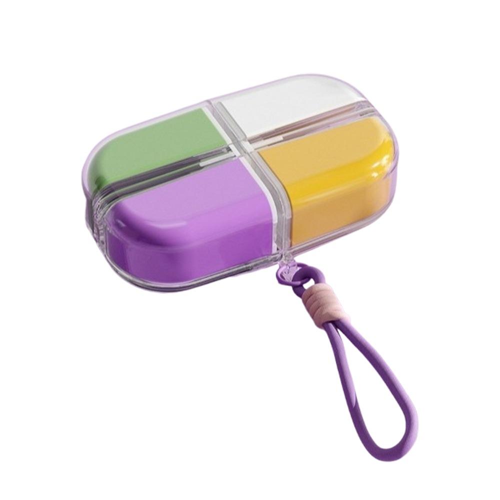 

4-Grid Magnetic Medicine Box Sealed Storage Large Capacity Medicine Dispensing Box Leak-proof Moisture-proof Pill Storage Box