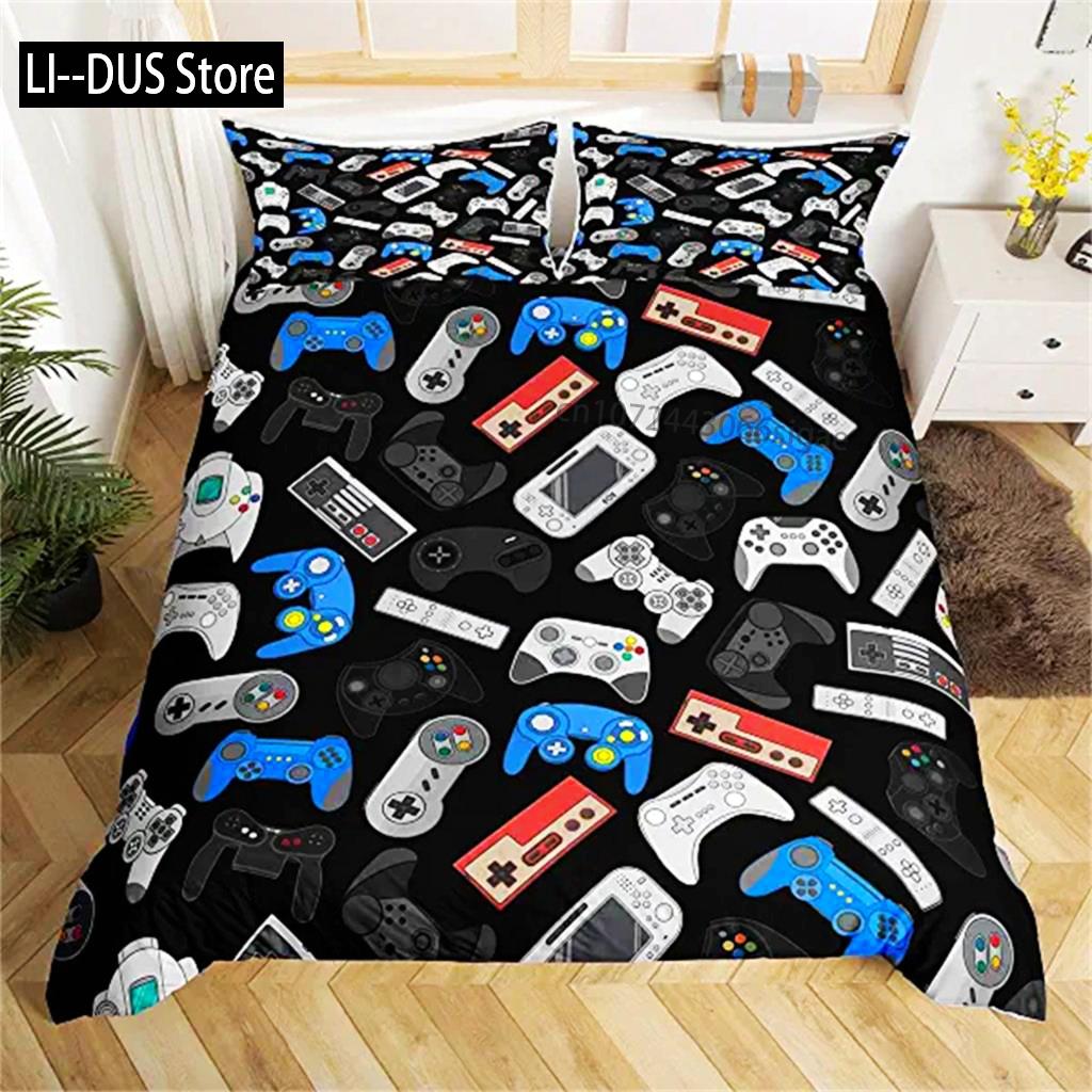 Game Handle Duvet Cover For Boys Video Games Comforter Cover Bed For Teen Boys Bedroom Decoration Gamepad Controller Quilt Cover