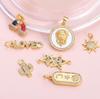 1Pcs Various Style Metal Zircon Pendants For Making DIY Bracelet Necklace Earring Key Chain