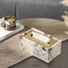 Leather Tissue Box Rectangular Irregular Patterns Desktop Storage Box Napkin Holder Paper Towel Holder Home Decoraction