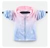 2025 Korean Style Gradient Windbreaker Jacket for Girls, Medium Size - Casual Outerwear In Stock
