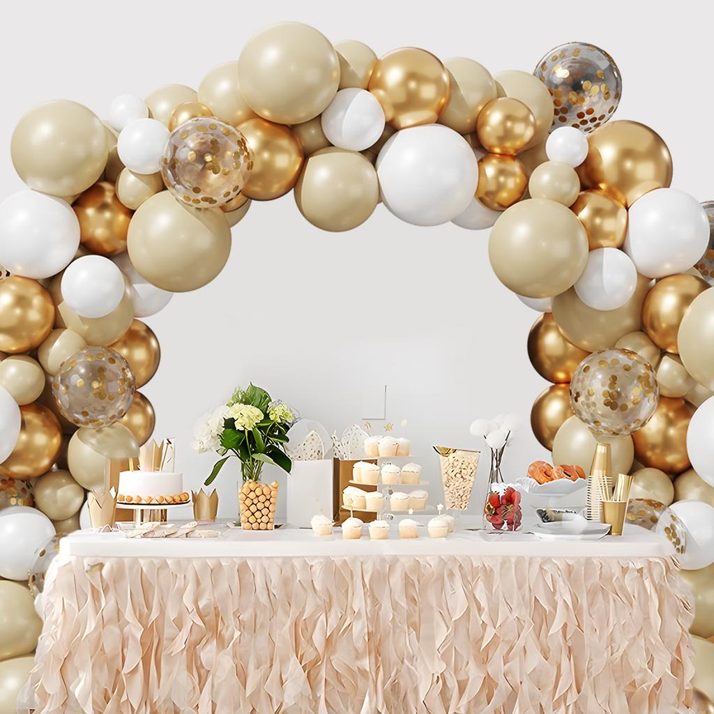 White Gold Balloon Garland Arch Kit Wedding Birthday Party Decorations Kids Birthday Balloon Latex Ballon Baby Shower Decoration