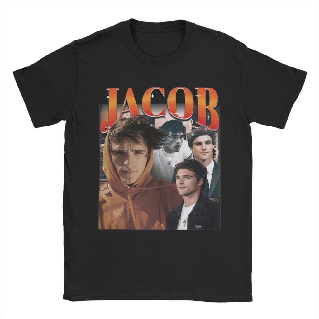 Unisex TShirts Jacob Elordi Y2K Vintage Funny Cotton Tee Shirt Short Sleeve T Shirts Round Neck Clothes Printing