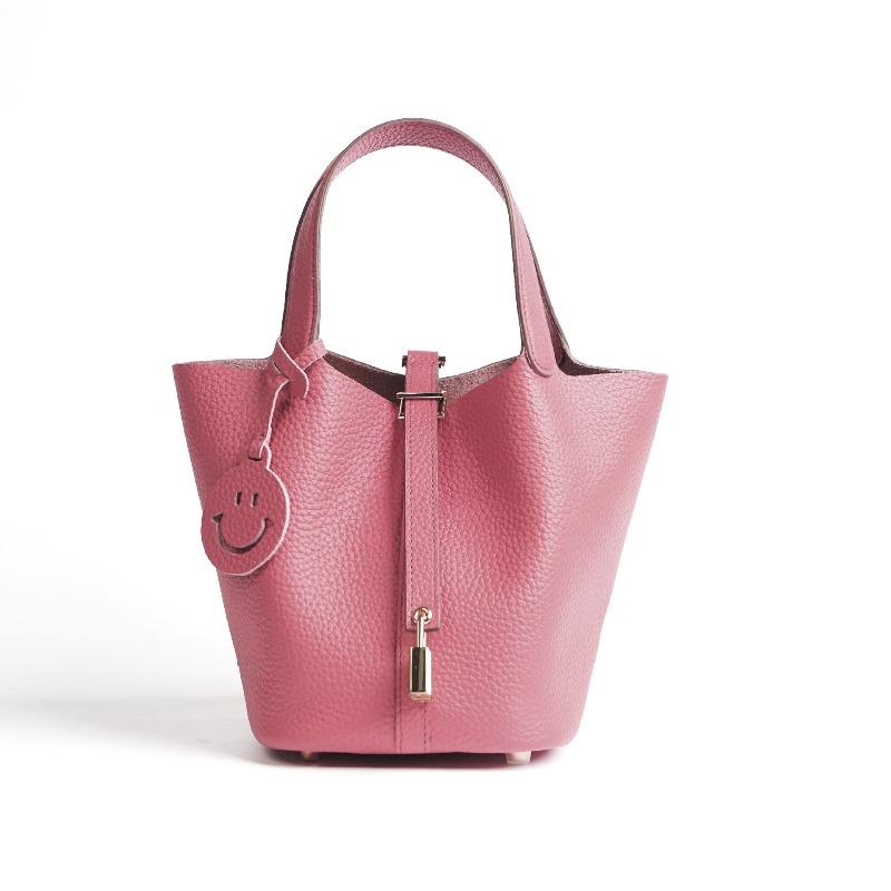 bag women's first layer cowhide vegetable basket bag versatile bucket bag genuine leather women's bag feeling handbag