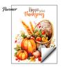 Static Window Clings for Thanksgiving Harvest Themed Sticker, Decorative Non Adhesive Cling, Removable Holiday Glass Stickers Watercolor Decals