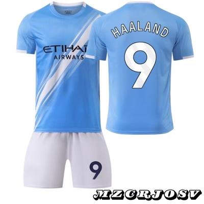 Dětský fotbalový dres Manchester City Haaland č. 9 Sezóna 2025/2026 - Prodyšný, Odolný Polyester, Modré Sportovní vybavení