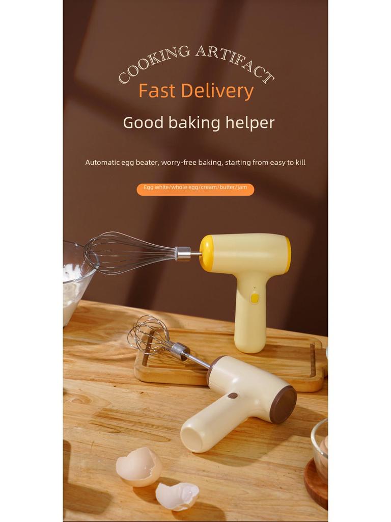 Mini-Hand-Eierschläger, kabellos, elektrisch: Automatischer Sahnequirl zum Backen