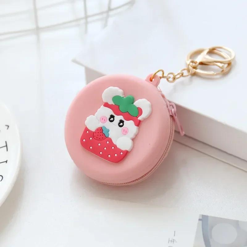 New Women Silicone Coin Purse Cartoon Animal Round Shape Coin Wallet Headset Bag Clutch Change Purse Wallet Pouch Bag Kids Gift