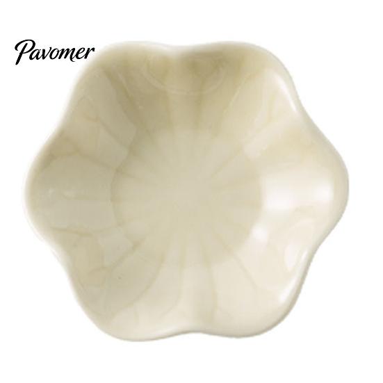Photogenic Serving Dish Ceramic Small Dipping Plate, with Lotus Leaf Texture, Tea Room Easy Cleaning Soy Bowl, for Restaurants Parties Holidays