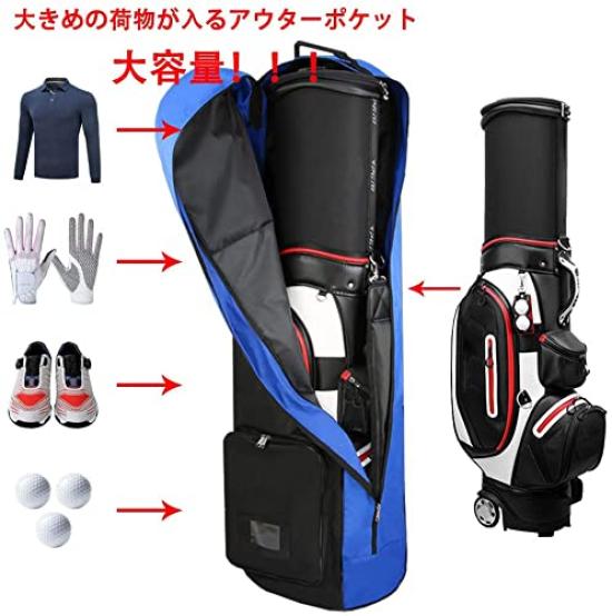 Zmayastar Kryt na golfový bag Úložný prostor Chrání před deštěm a sněhem Cestovní taška s kolečky pro pohodlný pohyb SP-GEF-058 (Modrý)