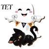 Childlike Party Supplies for Kids Cute White Ghost Wooden Door Hanger Sign with Black Cat BOO Retro Fall Seasonal Wall Art Banner, Waterproof