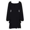 Women's Fashion Off-Shoulder Tie-Detail Pleated Long-Sleeve Fitted -Color Short Dress