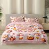 Comforter 3Pcs Pink Autumn Harvest Pumpkin Print Quilt Set With Coreless Multi Size Bedrooms Dormitories Soft Comfortable Machine Washable