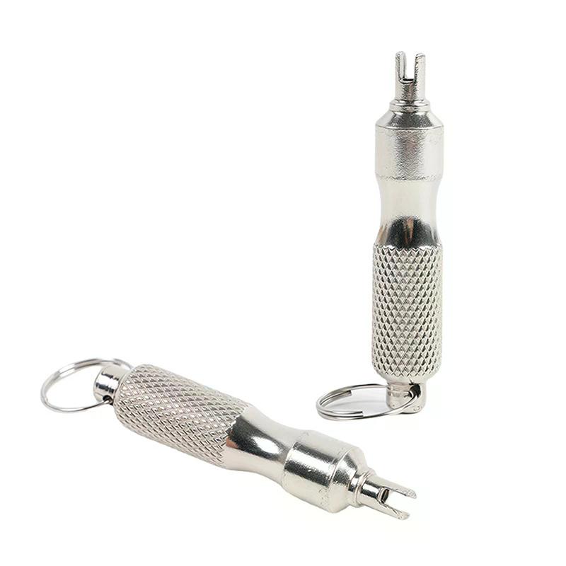 Portable Valve Core Wrench Stainless Steel Car Bike Tire Valve Disassembly Tire Valve Core Stems Remover Screwdriver Dual Use