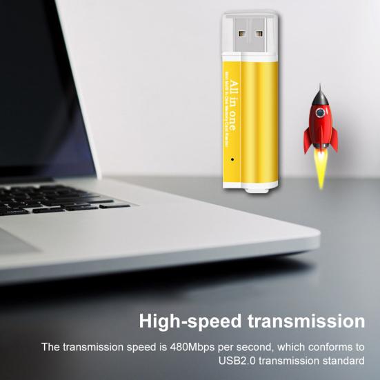 4 in 1 Mini Portable USB TF/MS/M2 Card Reader Adapter for Computer