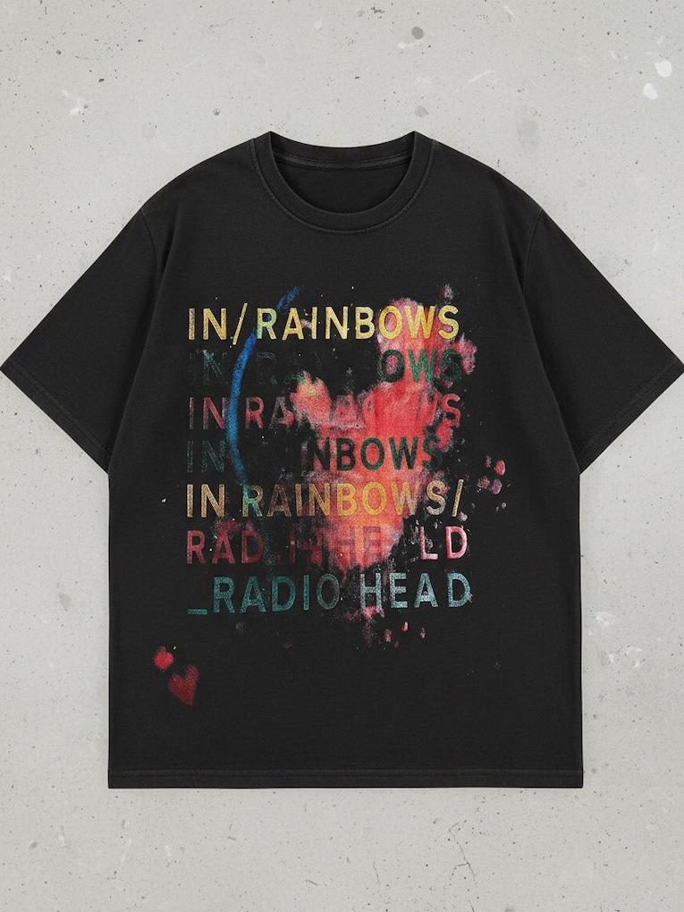 Radiohead In Rainbows T-Shirt Abstraktes Grunge Grafik-T-Shirt
