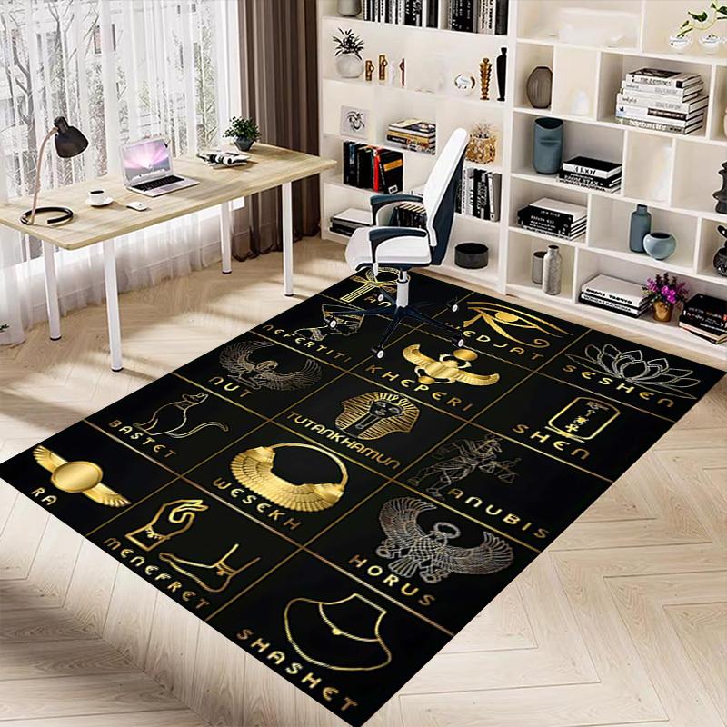1PC Egyptian symbols Anti-slip carpet, suitable for Office, bedroomand playrooms. It can also be used as a sofa footrest cover-R57