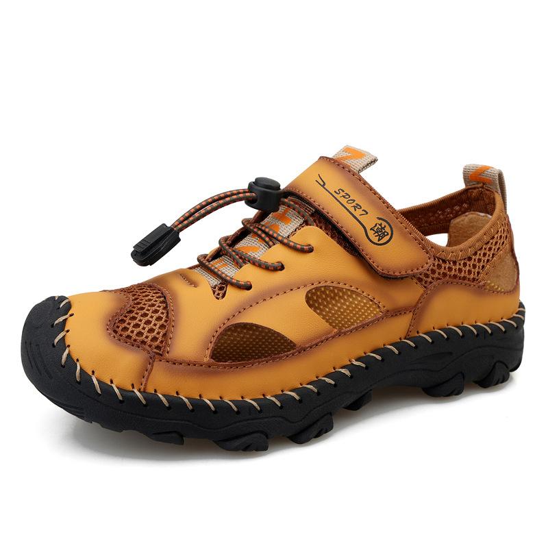 Children's Sandals Closed Toe Boy's Shoes New Summer Children's Hollow Breathable Mesh Shoes Casual Beach Shoes