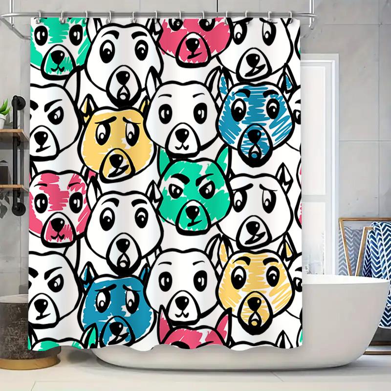 

Тканевая шторка для душа с принтом животных Декор для ванной комнаты Индивидуальный размер Водонепроницаемая Моющаяся Домашнее украшение 90x180cm