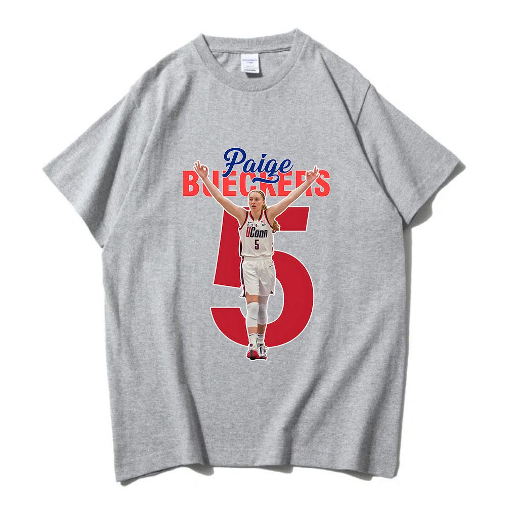 Paige Bueckers Number 5 Tshirts Basketball Player Printing Teeshirt Graphic Tees Short Sleeve UnisexWomen Tshirts Camisetas Male