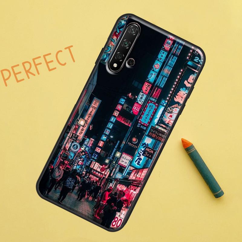 Japanese Night City Aesthetic For Huawei Nova 10 9 SE 11 Pro 12i 11i 8i Y60 Y70 Y90 Y61 Y91 Y72 Y73 P20 P40 P30 Lite Case