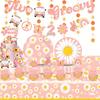 Daisy Party Tableware Decorations Plates Cups Napkins Banner Tablecloth for Girls Baby Shower Flowers Summer Birthday Party