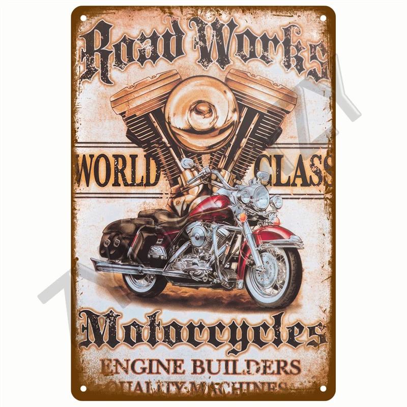Retro Tin Sign Bar Cafe Club Garage Car Pub Vintage Metal Sign Plaque Painting Motorcycle Iron Home Decoration Wall Decor Art