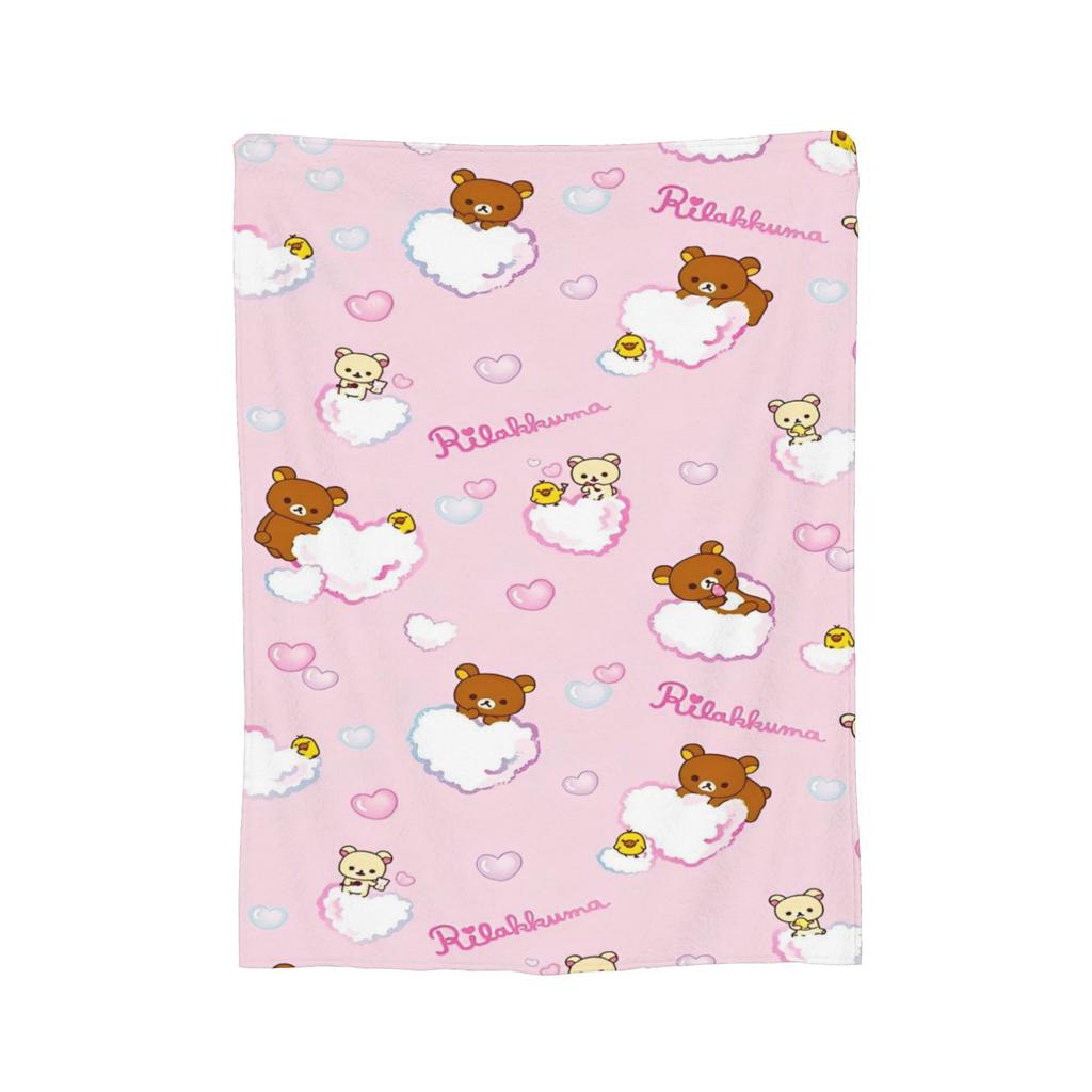 Rilakkuma Candy Strawberry Korilakkuma Blankets Flannel Throw Blanket Summer Air Conditioning Personalised Soft Warm Bedsprea,