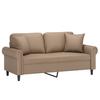 Vidaxl 2-Osobowa Sofa Z Poduszkami, Cappuccino, 140 Cm, Sztuczna Skóra